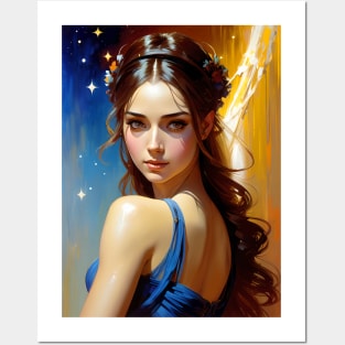 woman painting, classical painting, digital art, v5 Posters and Art